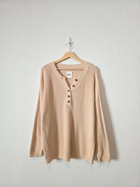 Aerie Oversized Henley Sweater (M)