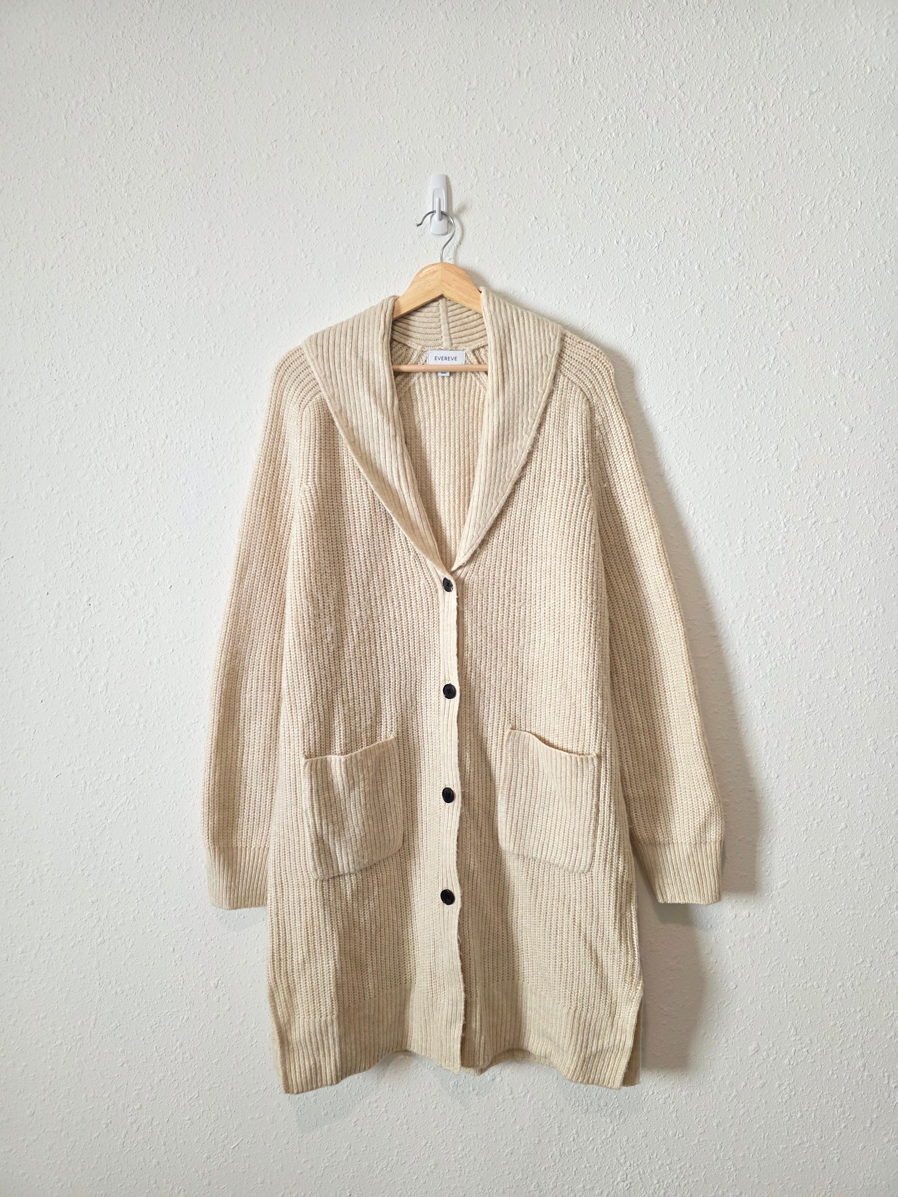 Evereve Long Button Up Cardigan Sweater (XL)