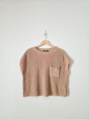 Neutral Cotton Knit Top (L)