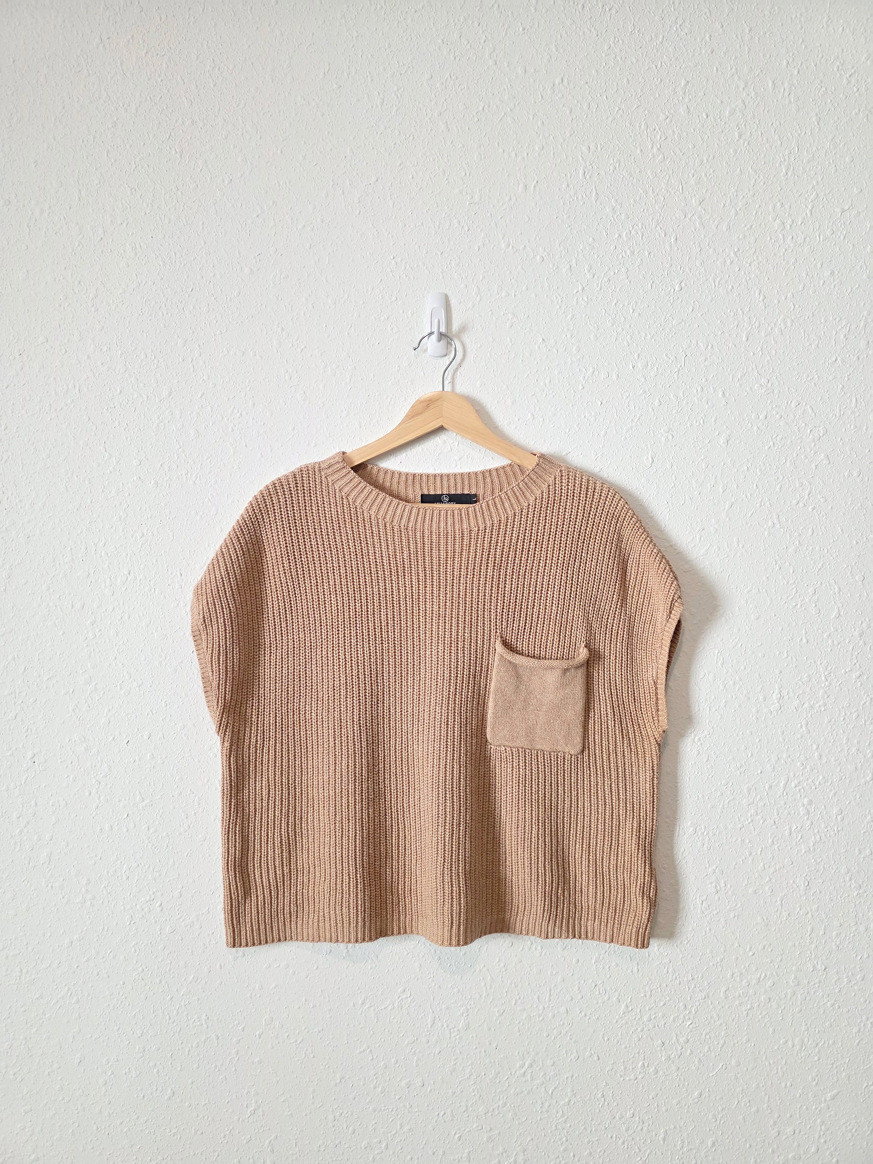 Neutral Cotton Knit Top (L)