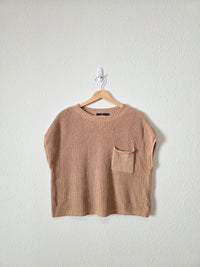 Neutral Cotton Knit Top (L)