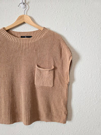 Neutral Cotton Knit Top (L)