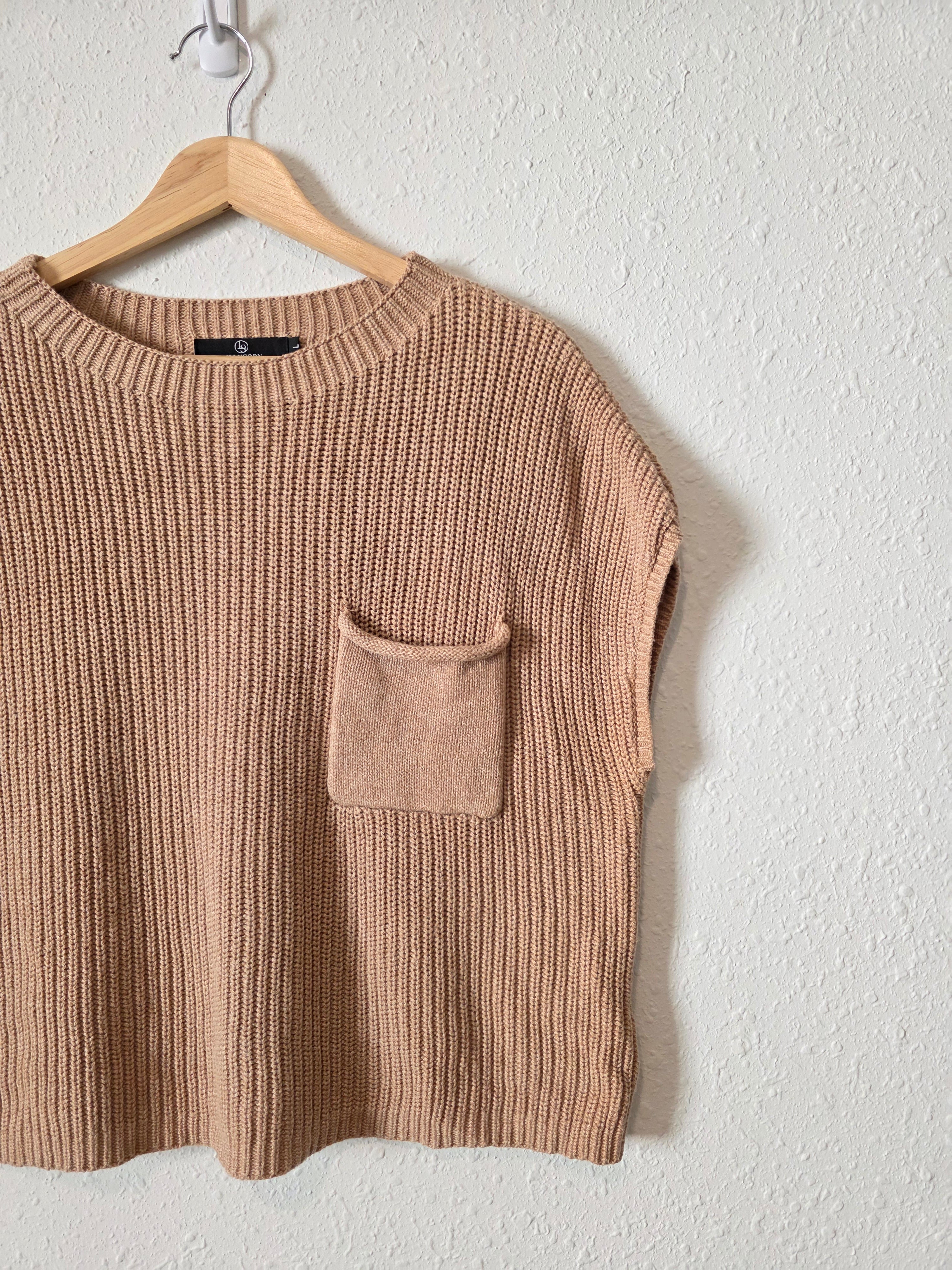 Neutral Cotton Knit Top (L)