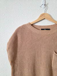 Neutral Cotton Knit Top (L)