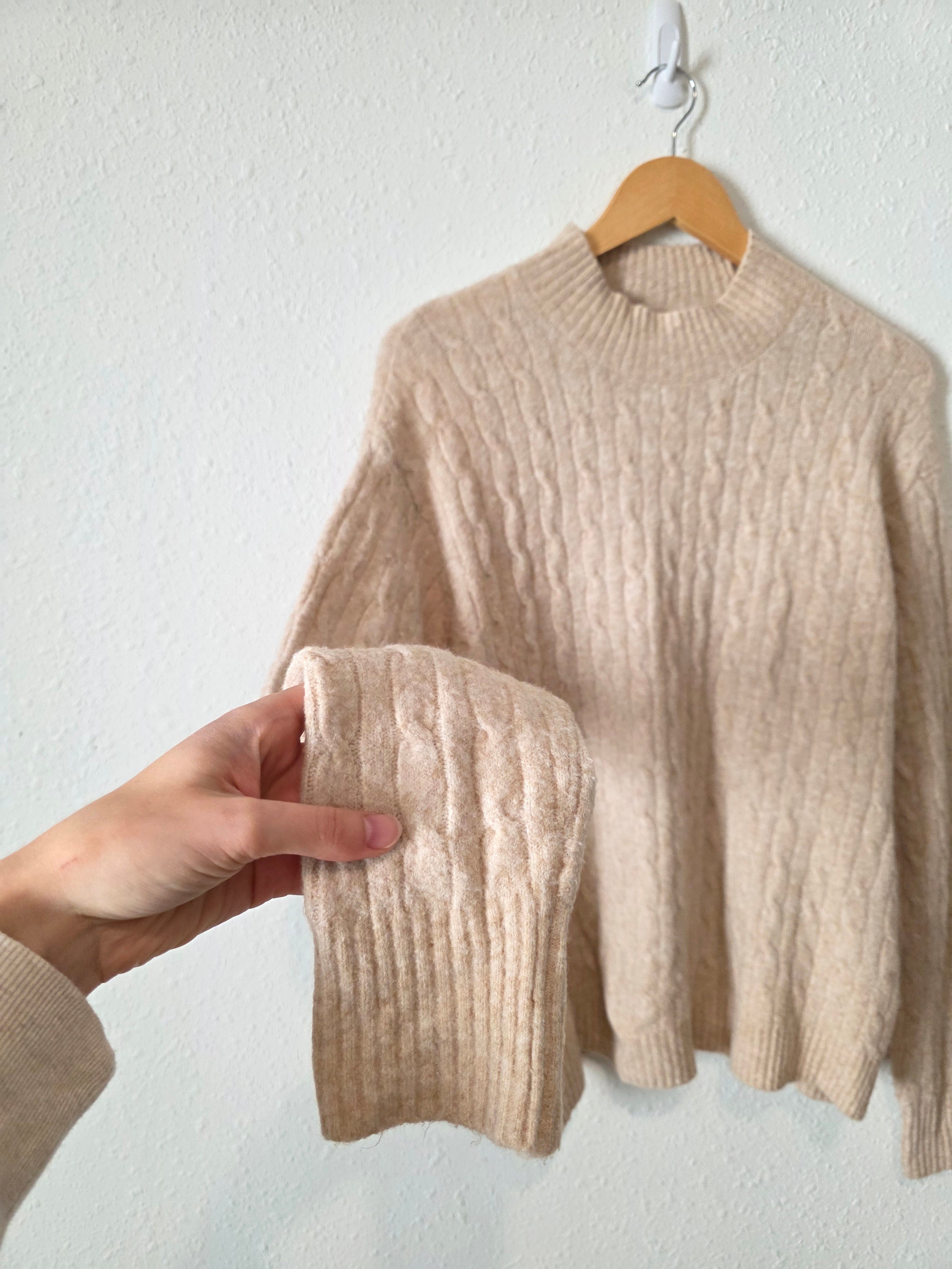 J.Crew Cable Knit Cozy Sweater (L)