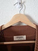 Zenana Ribbed Oversized Sweater (S)