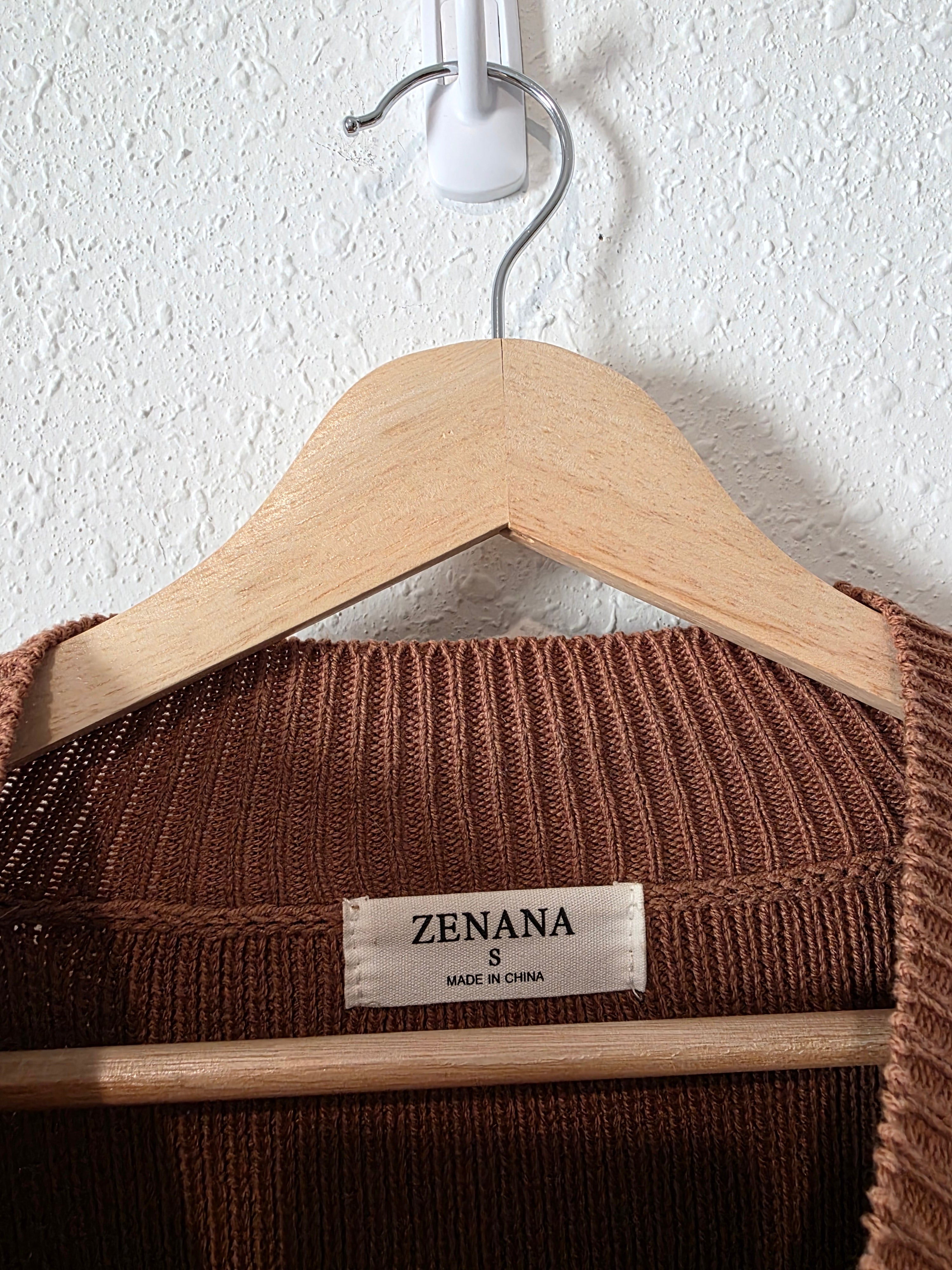 Zenana Ribbed Oversized Sweater (S)