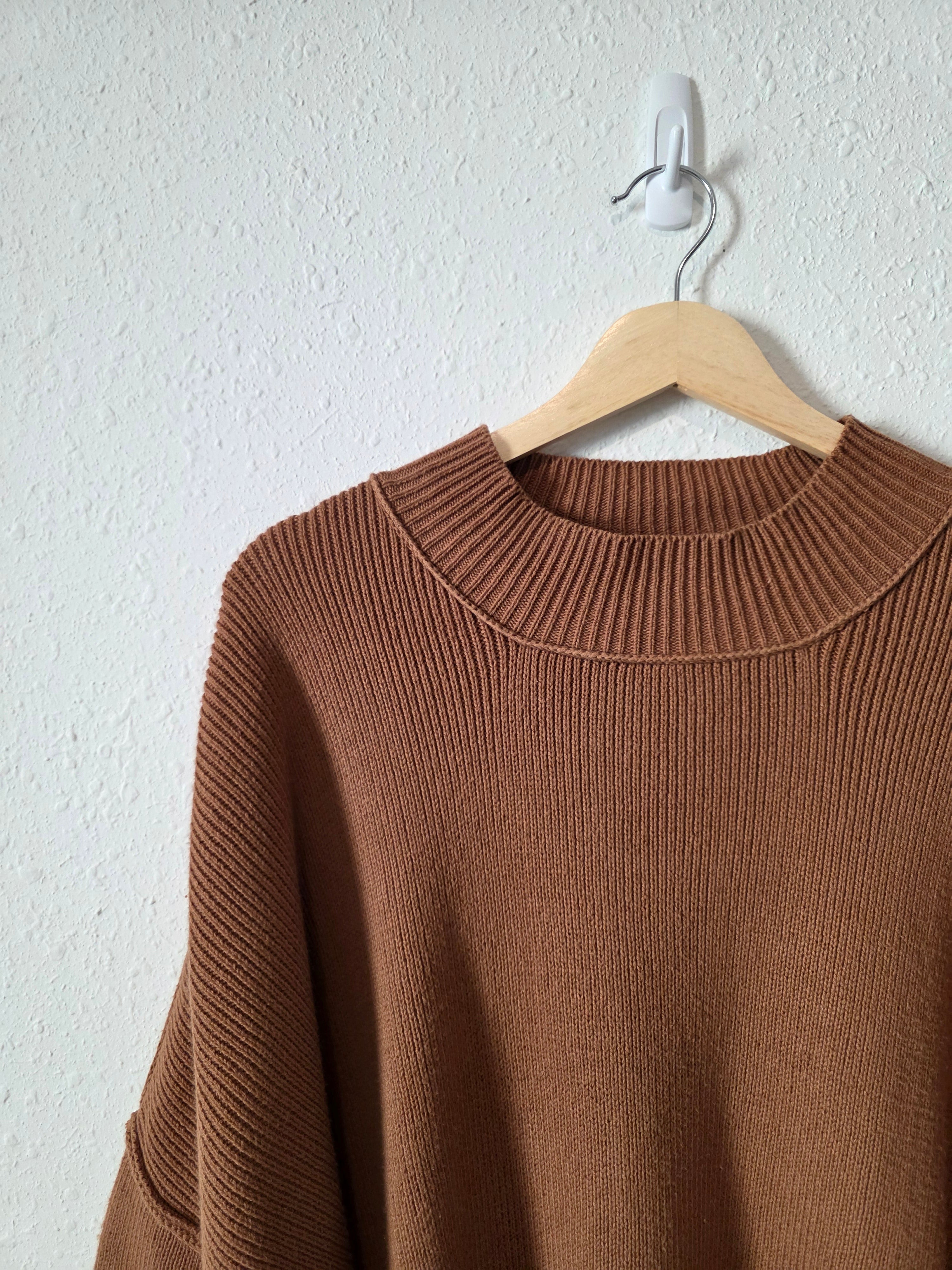 Zenana Ribbed Oversized Sweater (S)