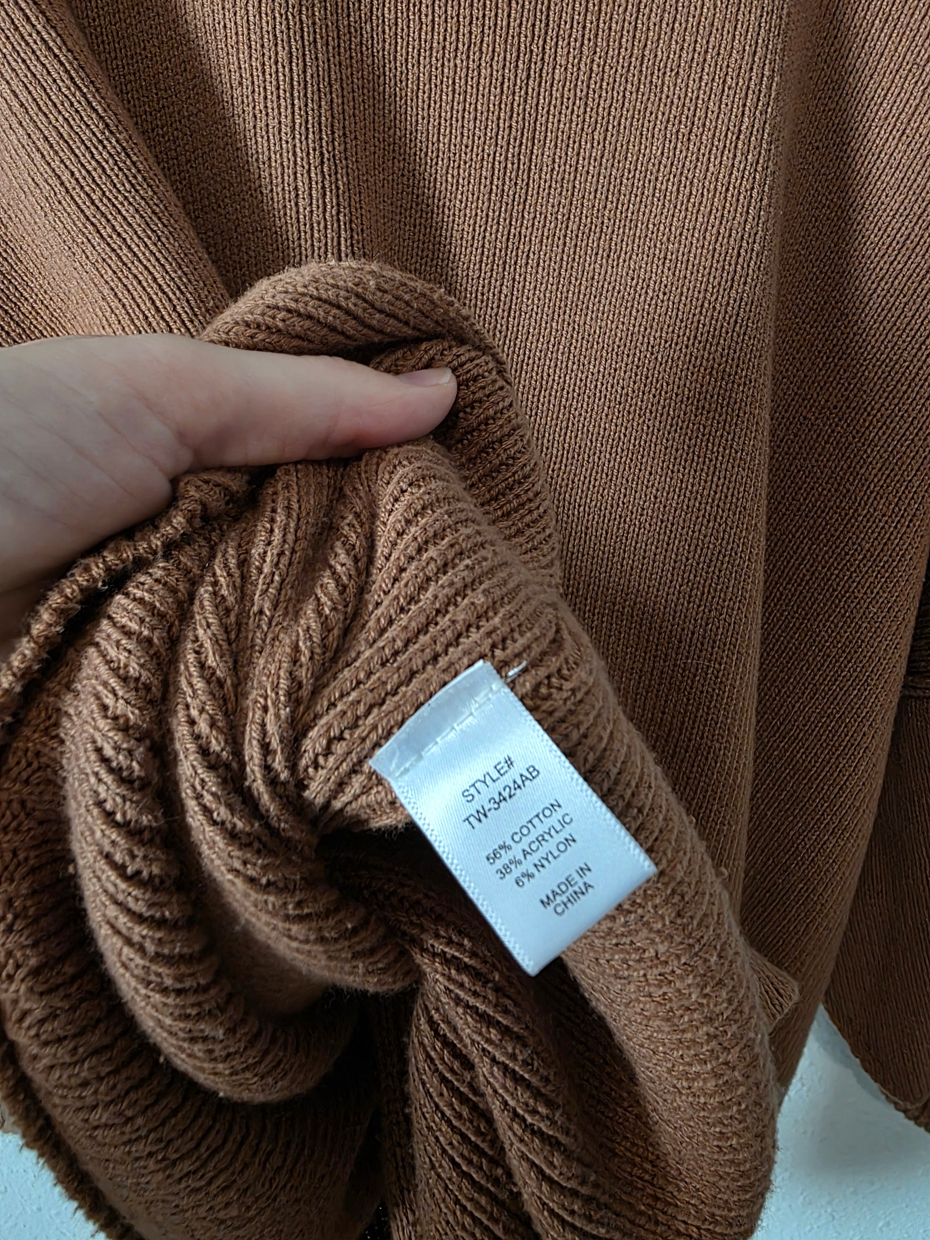 Zenana Ribbed Oversized Sweater (S)