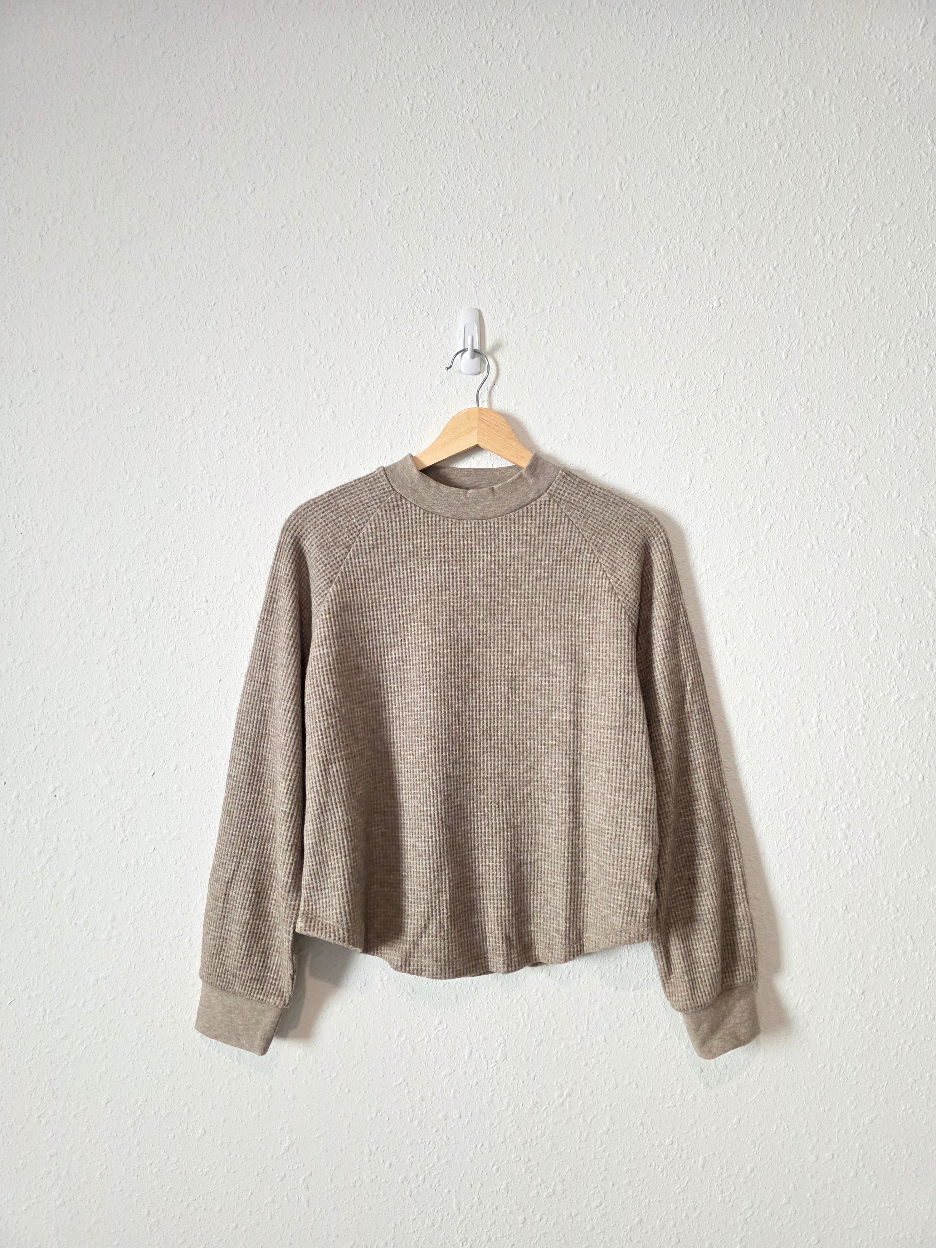 Madewell Waffle Mockneck Top (M)