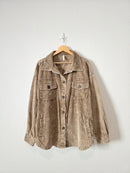Zenana Brown Corduory Shacket (2X)