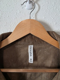 Zenana Brown Corduory Shacket (2X)