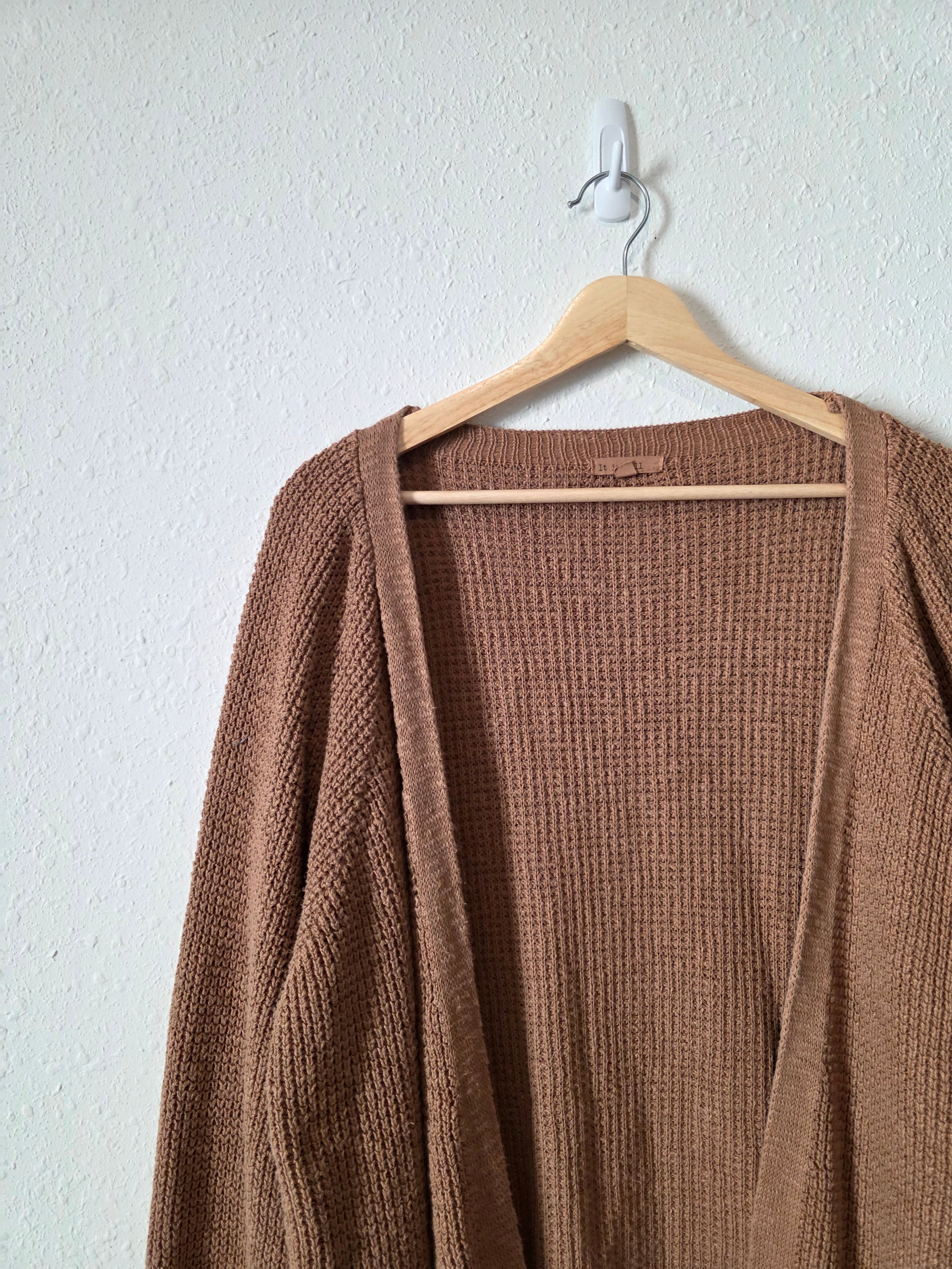 It Is Well LA Brown Chunky Cardigan (L)