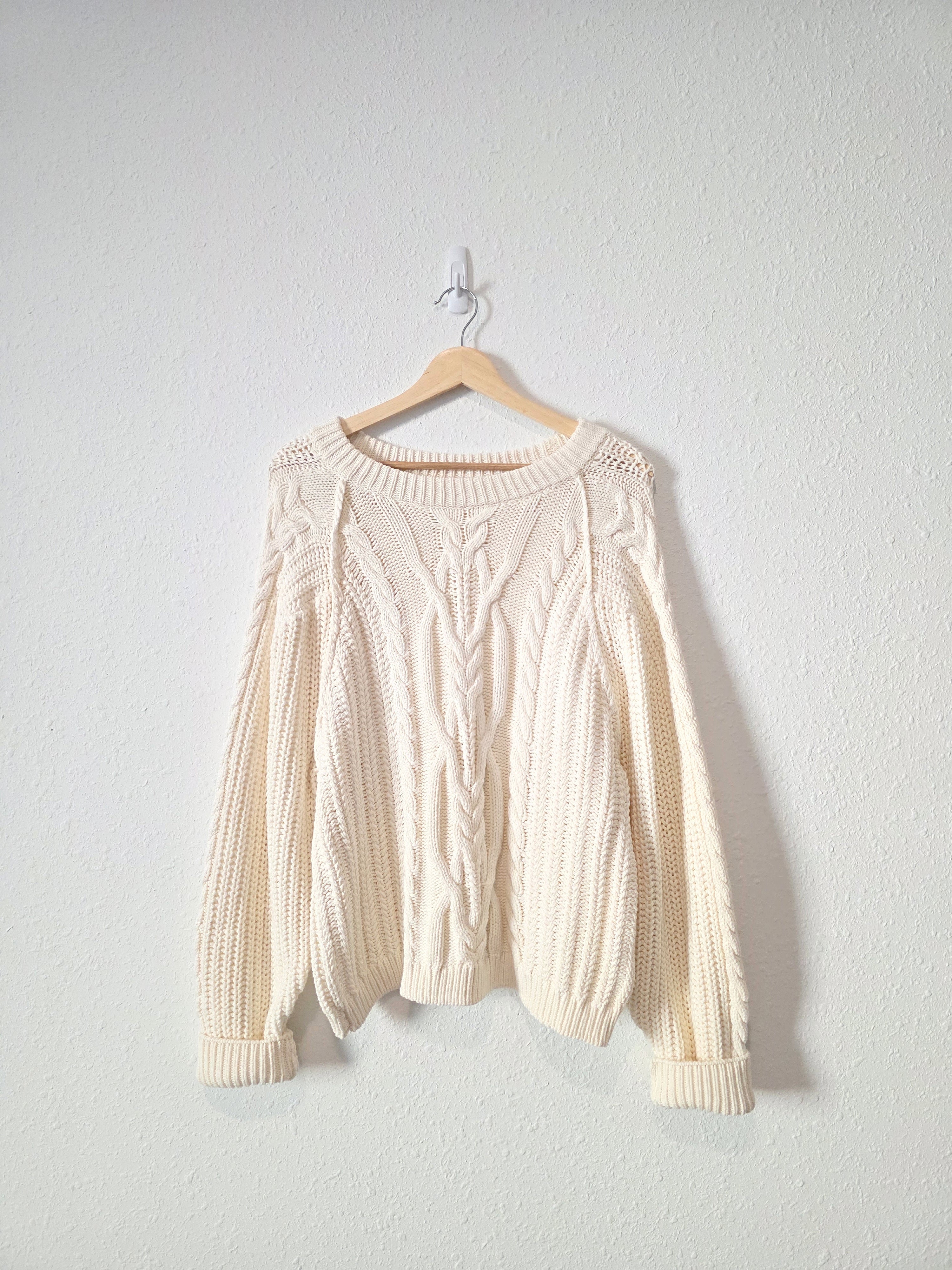 Free People Chunky Cable Knit Sweater (M)