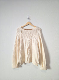 Free People Chunky Cable Knit Sweater (M)