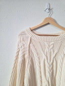 Free People Chunky Cable Knit Sweater (M)