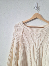 Free People Chunky Cable Knit Sweater (M)