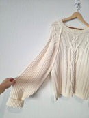 Free People Chunky Cable Knit Sweater (M)