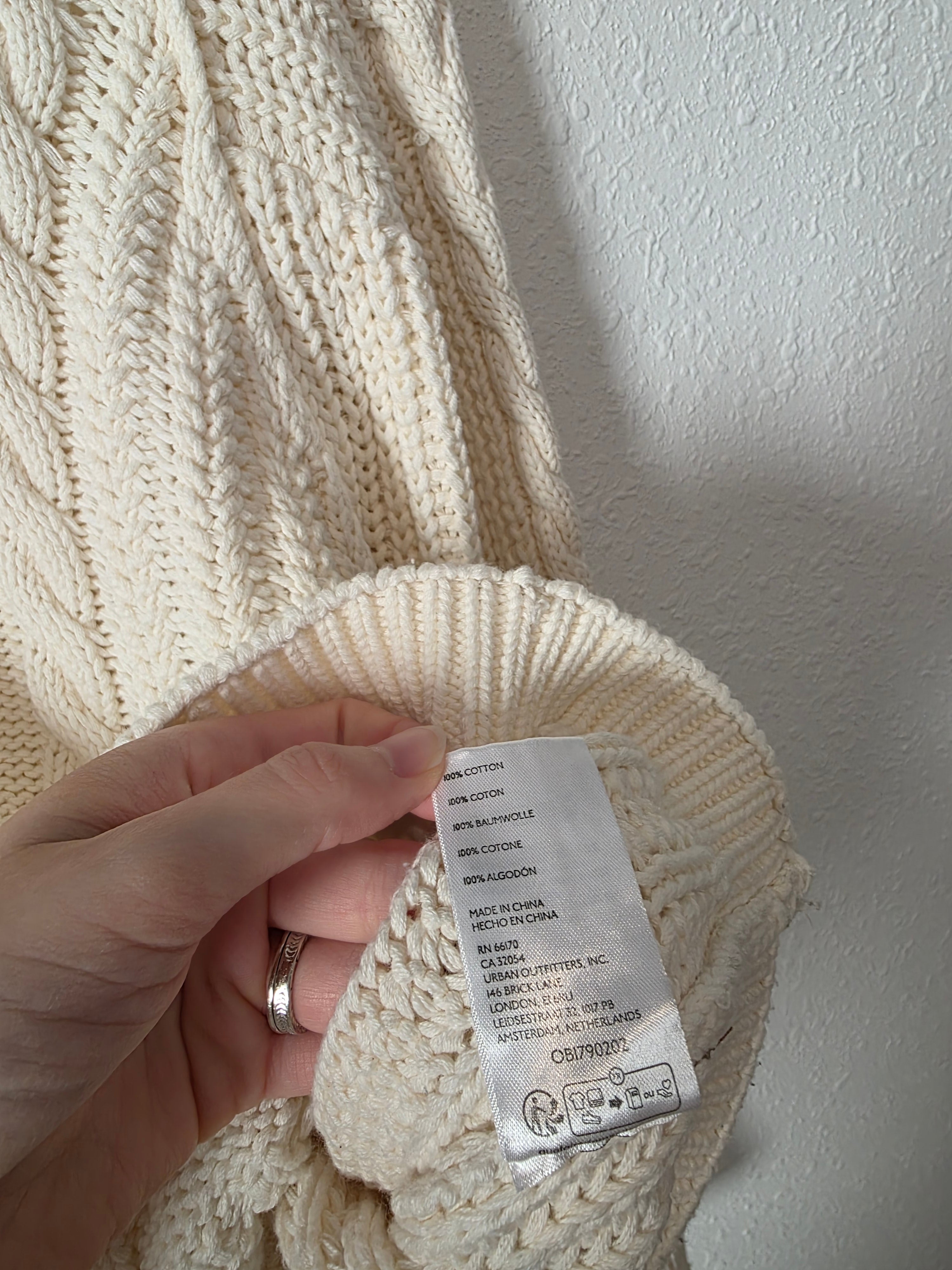 Free People Chunky Cable Knit Sweater (M)