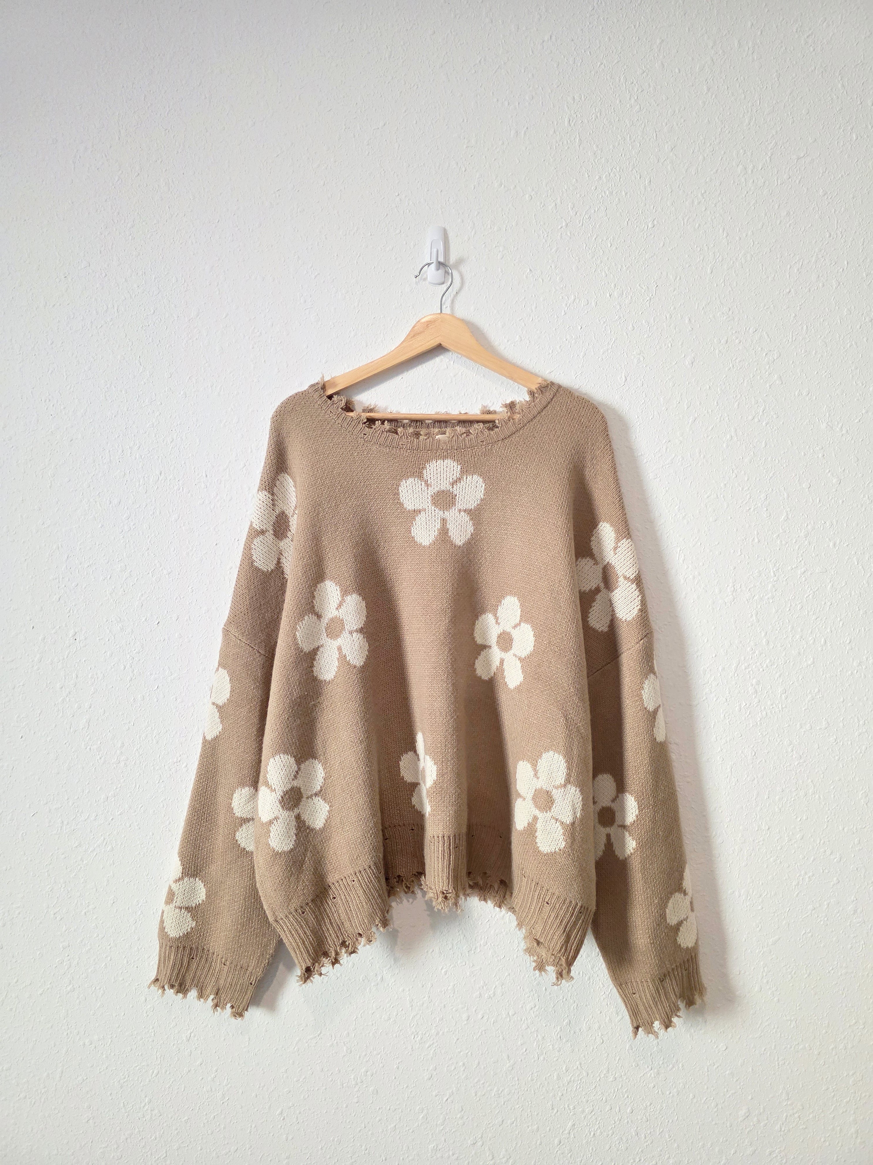 Hayden Neutral Floral Sweater (2X)