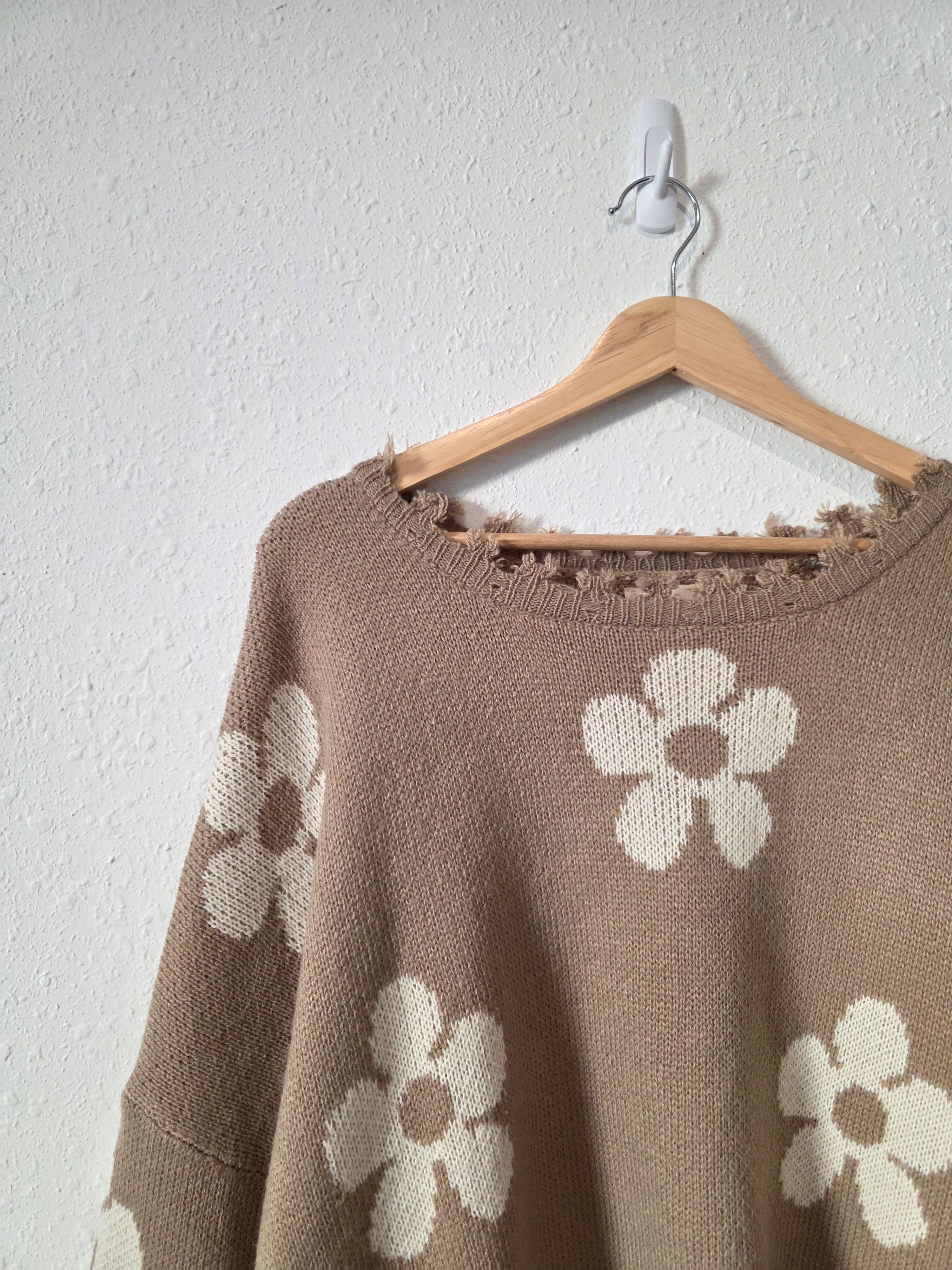 Hayden Neutral Floral Sweater (2X)