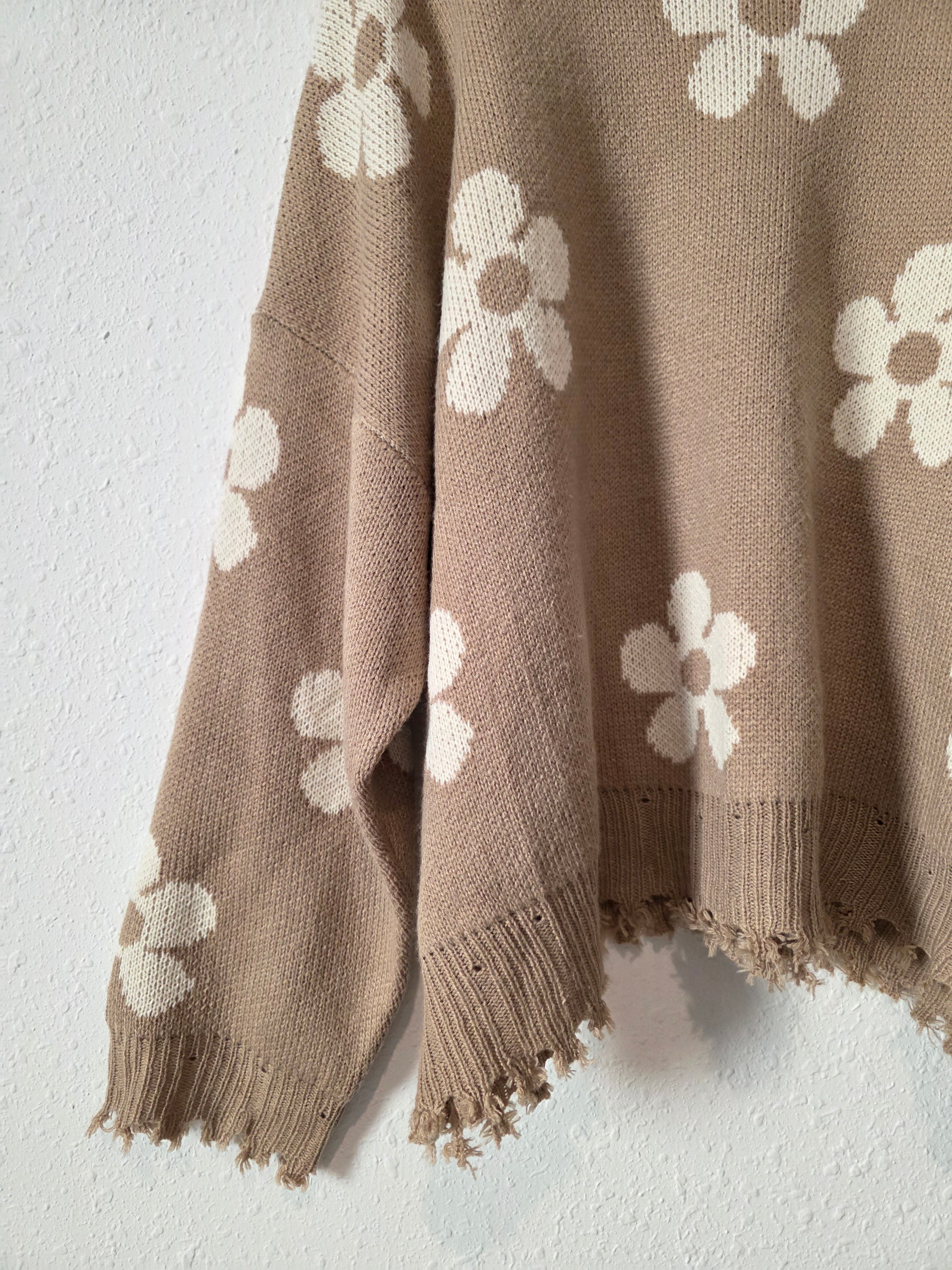 Hayden Neutral Floral Sweater (2X)