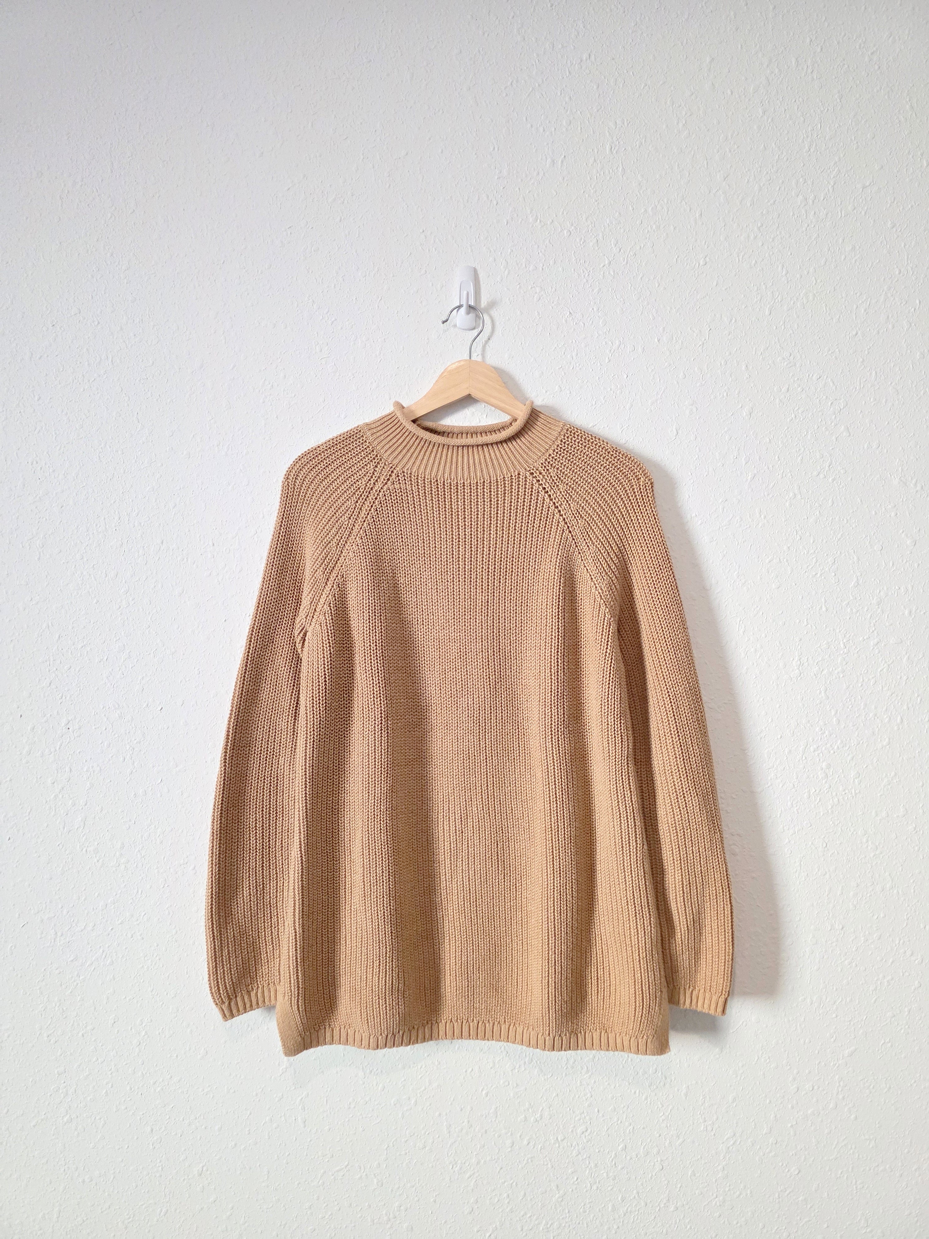 Camel Roll Neck Cotton Sweater (M)
