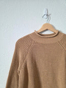 Camel Roll Neck Cotton Sweater (M)