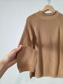 Camel Roll Neck Cotton Sweater (M)