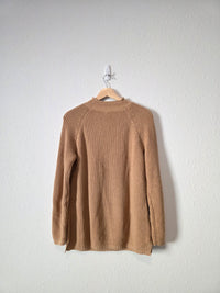 Camel Roll Neck Cotton Sweater (M)