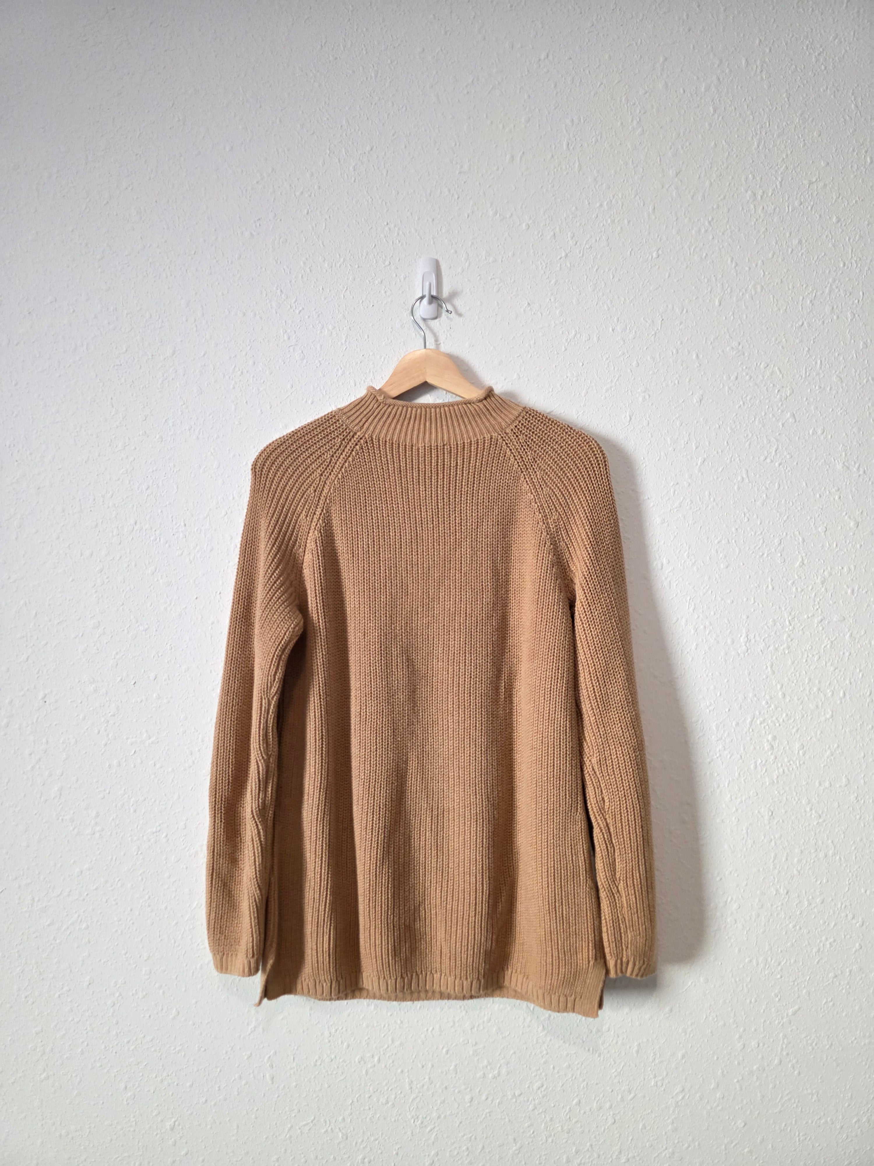 Camel Roll Neck Cotton Sweater (M)