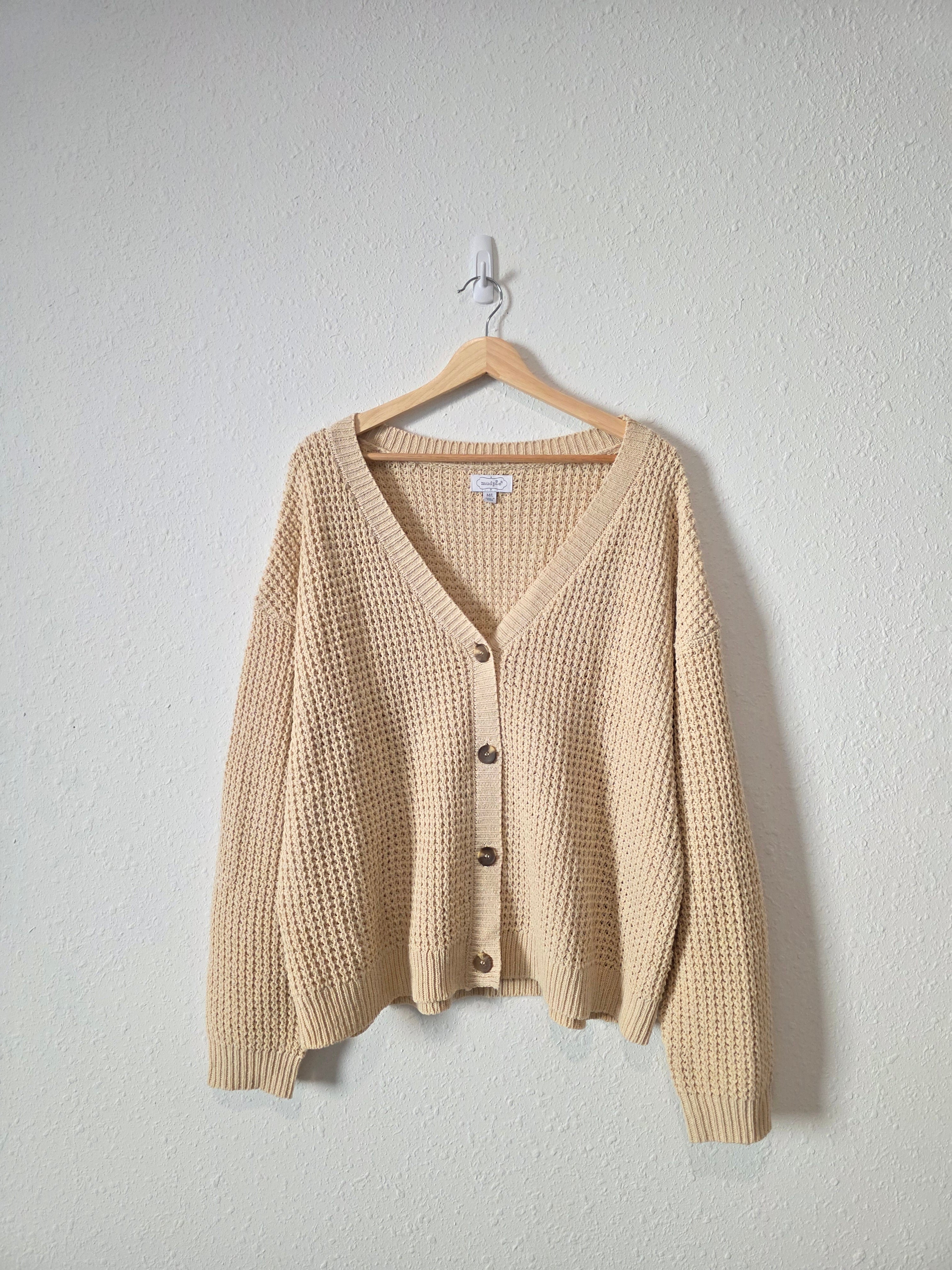 Neutral Waffle Knit Sweater (M/L)