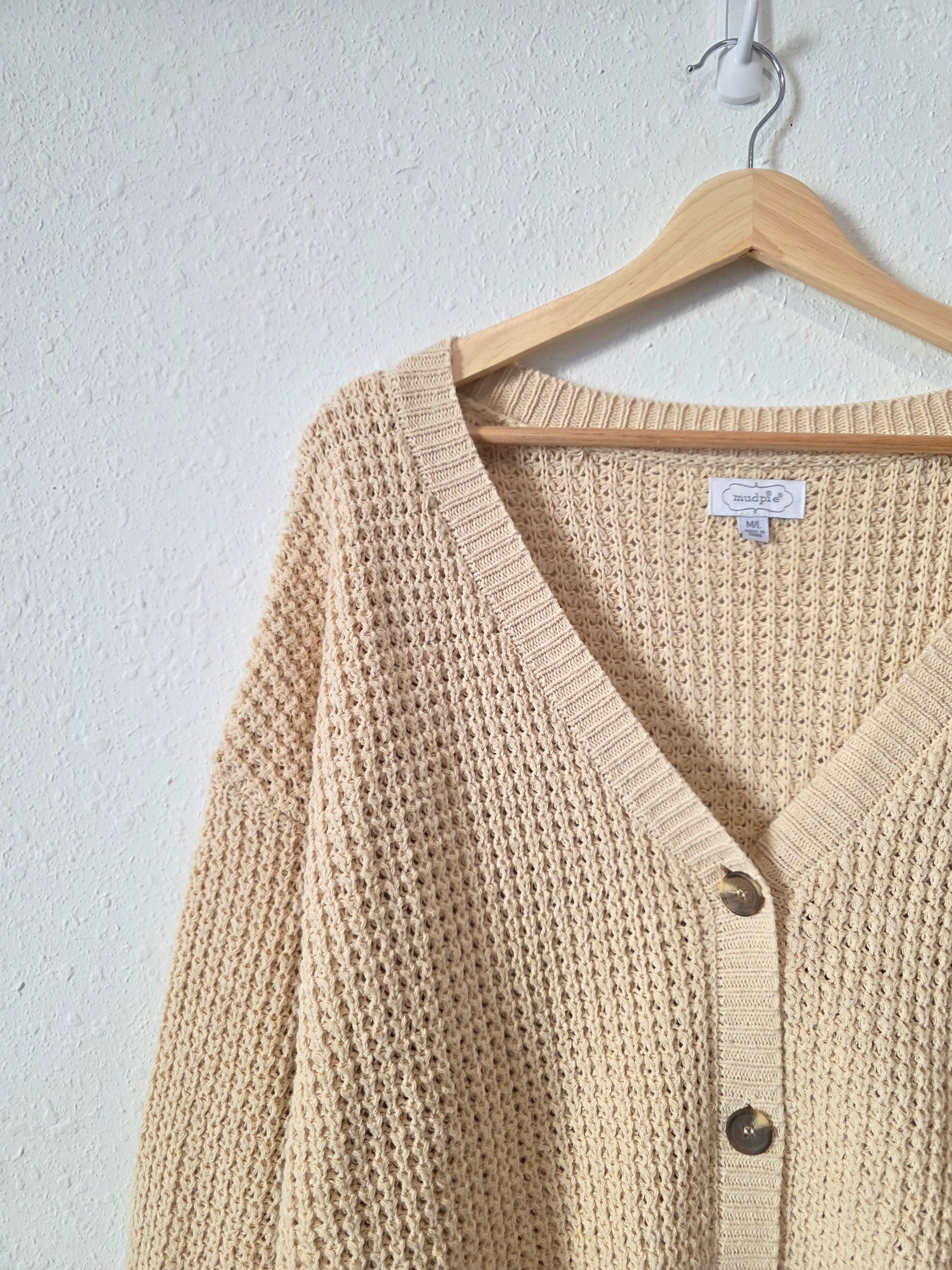 Neutral Waffle Knit Sweater (M/L)