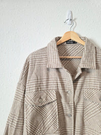Mikarose Neutral Button Up Shirt Jacket (XL)