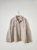 Mikarose Neutral Button Up Shirt Jacket (XL)