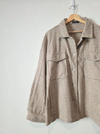 Mikarose Neutral Button Up Shirt Jacket (XL)