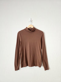 J.Crew Brown Cotton Turtleneck Top (S)