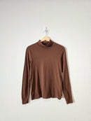 J.Crew Brown Cotton Turtleneck Top (S)