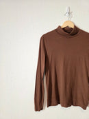 J.Crew Brown Cotton Turtleneck Top (S)