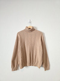 Vintage Cable Knit Turtleneck Sweater (L)