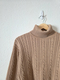Vintage Cable Knit Turtleneck Sweater (L)