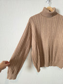 Vintage Cable Knit Turtleneck Sweater (L)