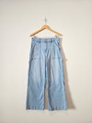 Light Wash Baggy Wide Leg Jeans (6 short)