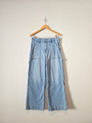 Light Wash Baggy Wide Leg Jeans (6 short)