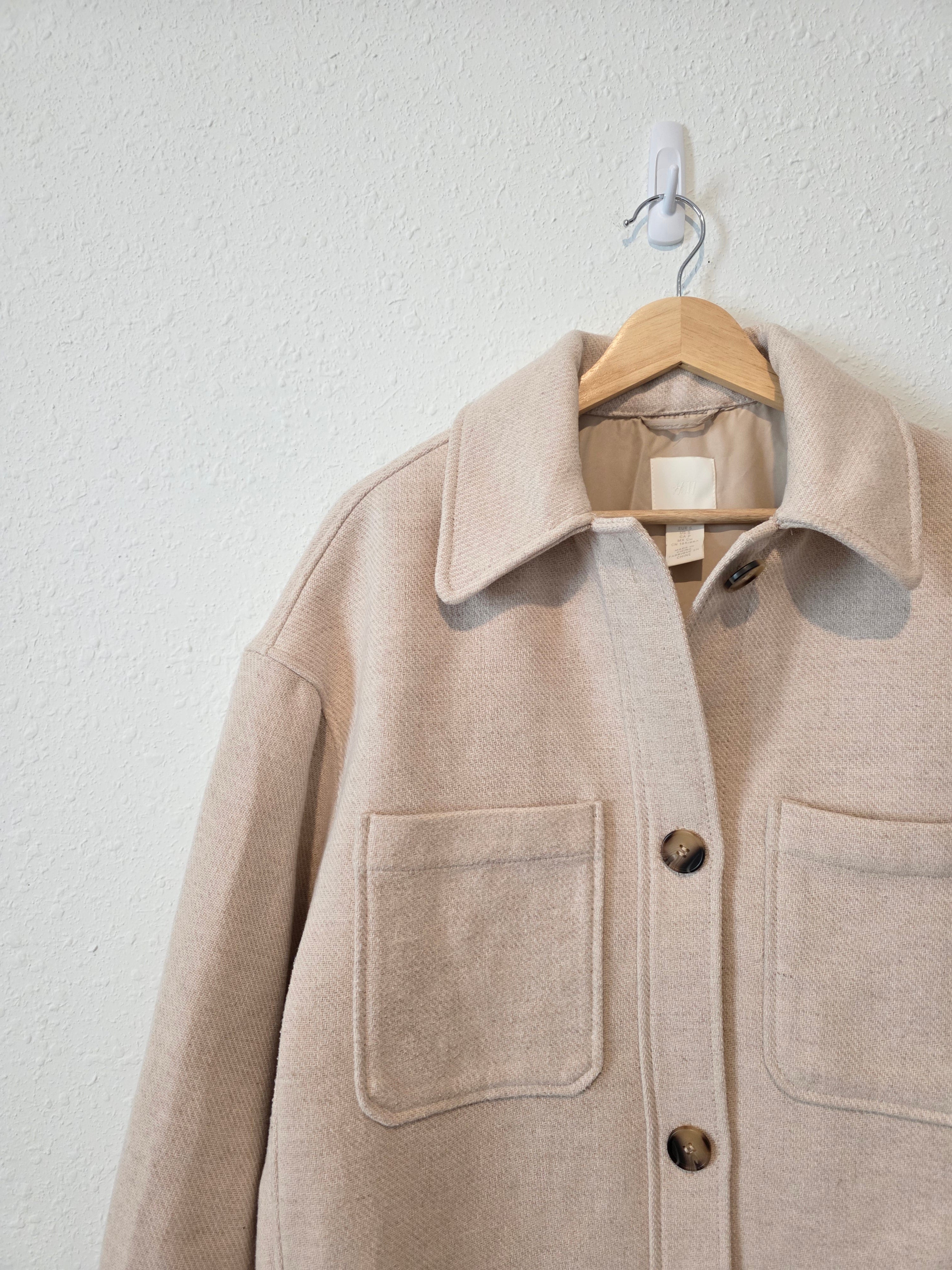 Oversized Button Up Shirt Jacket (S)