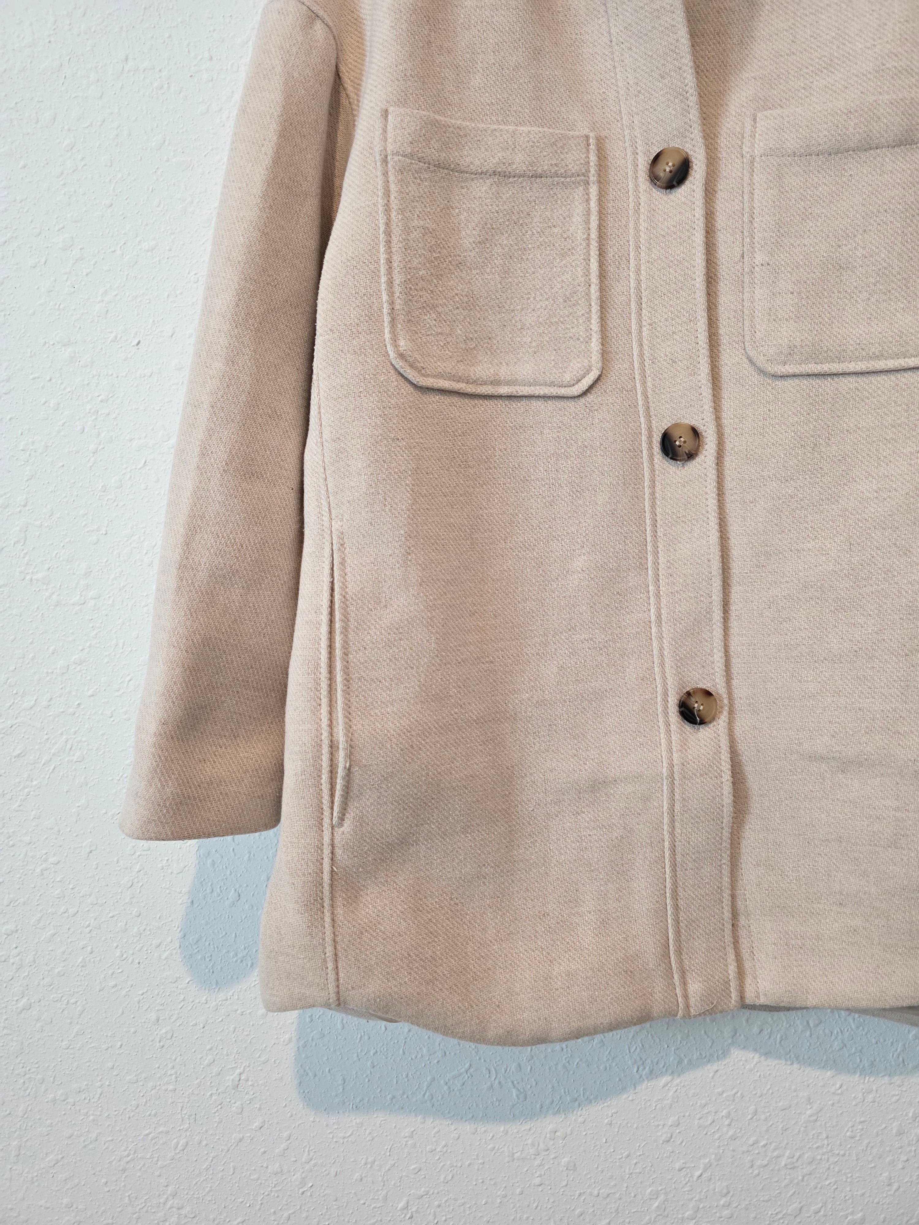 Oversized Button Up Shirt Jacket (S)