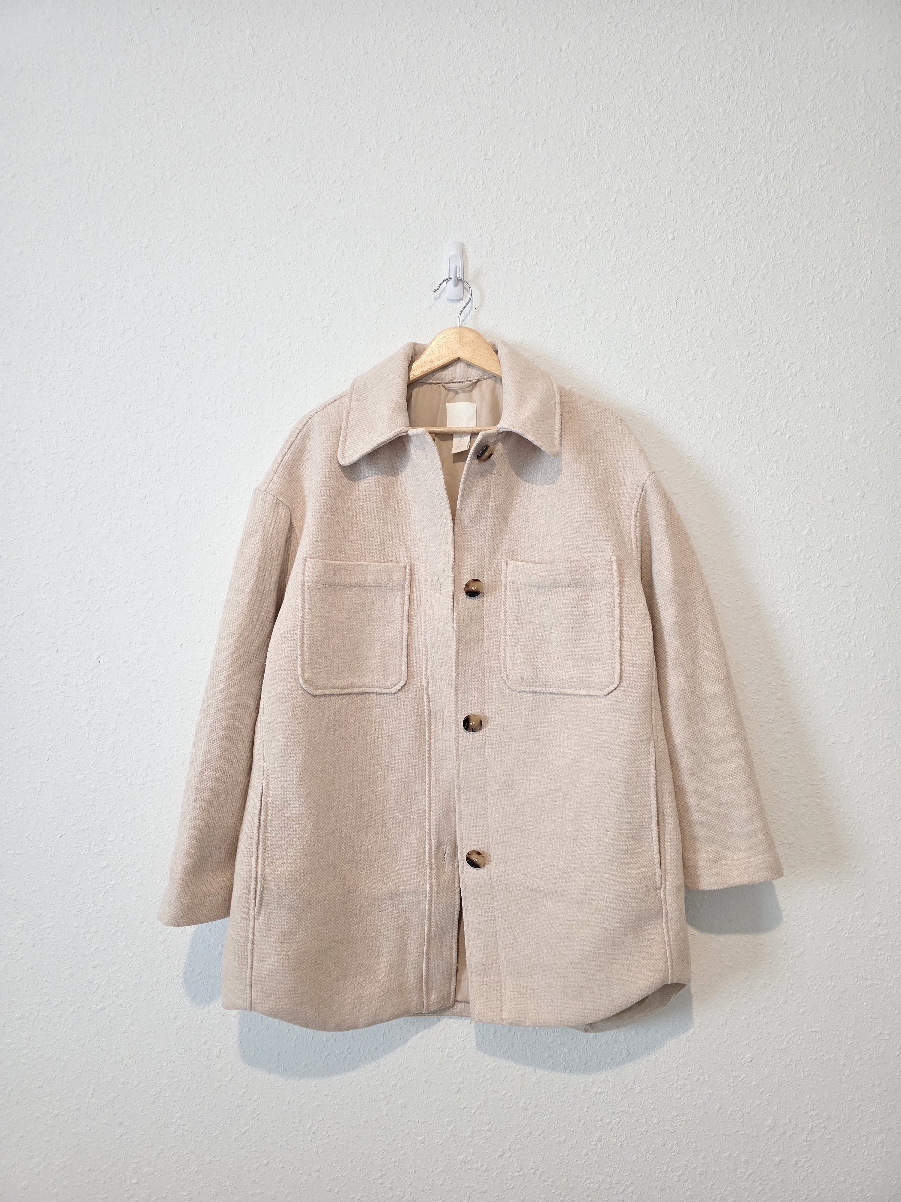 Oversized Button Up Shirt Jacket (S)