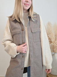 Love Tree Long Button Up Vest (M)