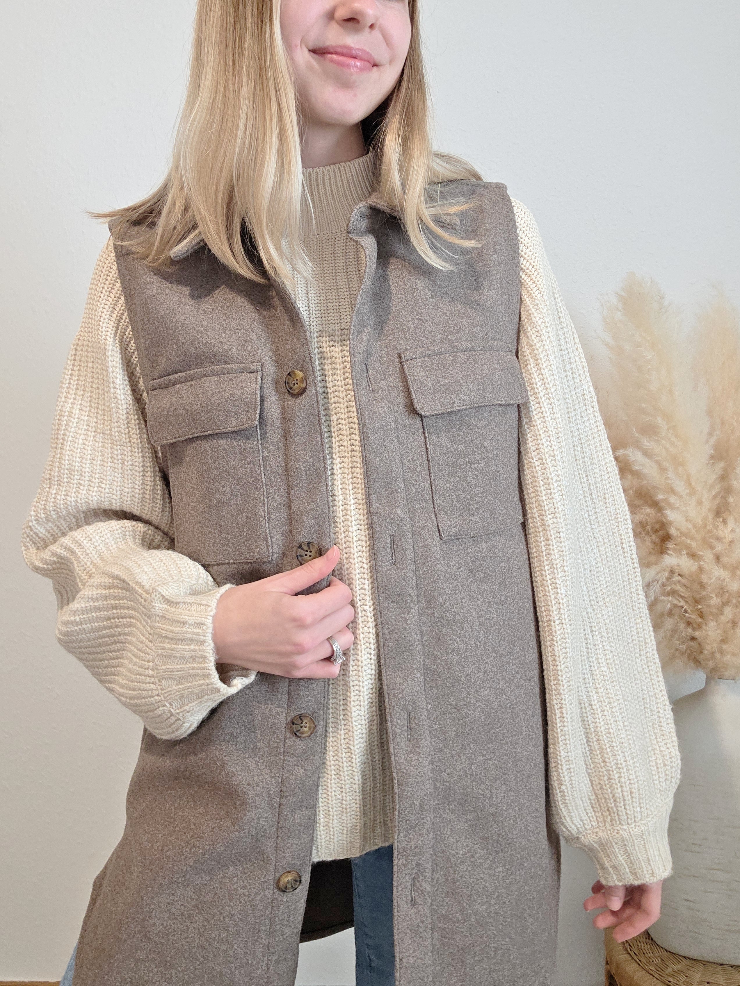 Love Tree Long Button Up Vest (M)