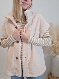 Cozy Sherpa Button Up Vest (S)